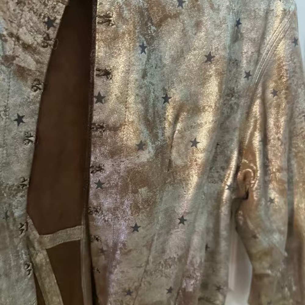 Elegant Gold Blazer with Star Accents